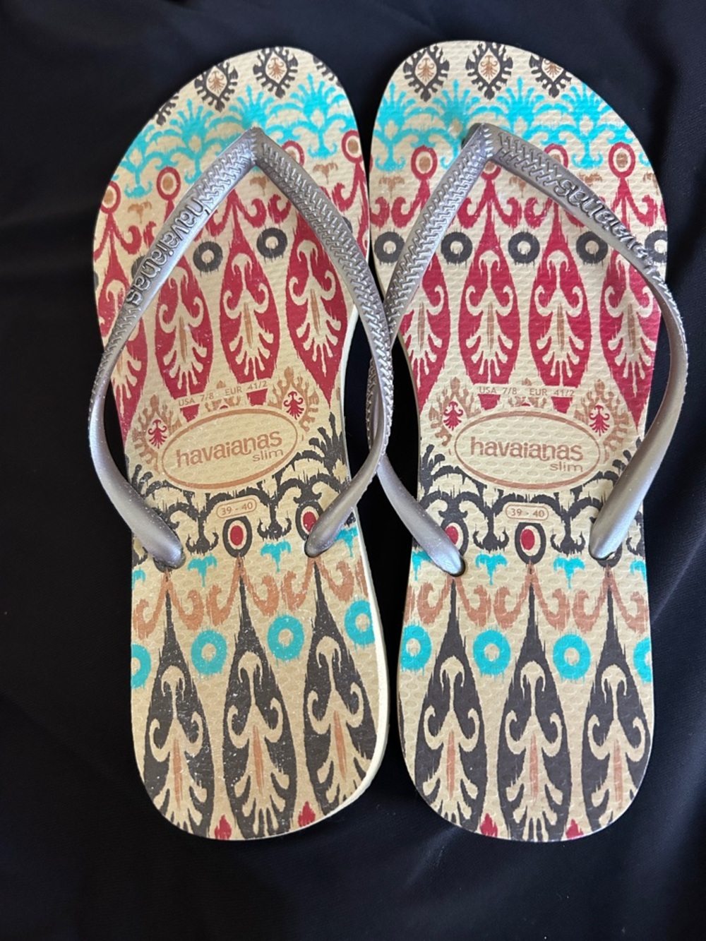 Havaianas Slim Flip Flops in Silver, Red, Turquoise, Tan, Black